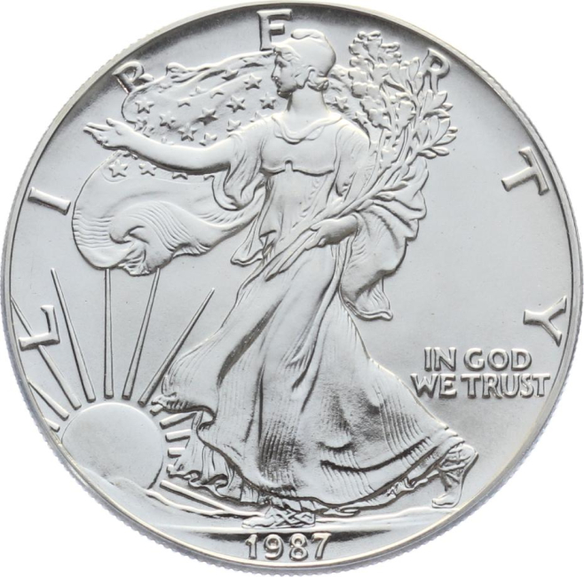 USA 1 Dollar 1987 Silver Eagle - 1 Unze Feinsilber